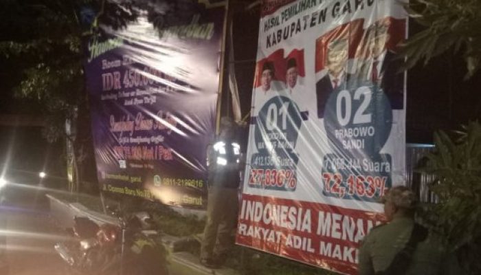 Baliho Perolehan Suara Pilpres di Garut Ditertibkan, Brigade 02 Menyesalkan