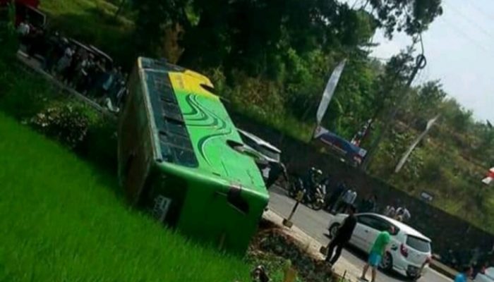 Ini Penyebab Bus Jurusan Garut-Jakarta Terjungkal ke Sawah di Cianjur