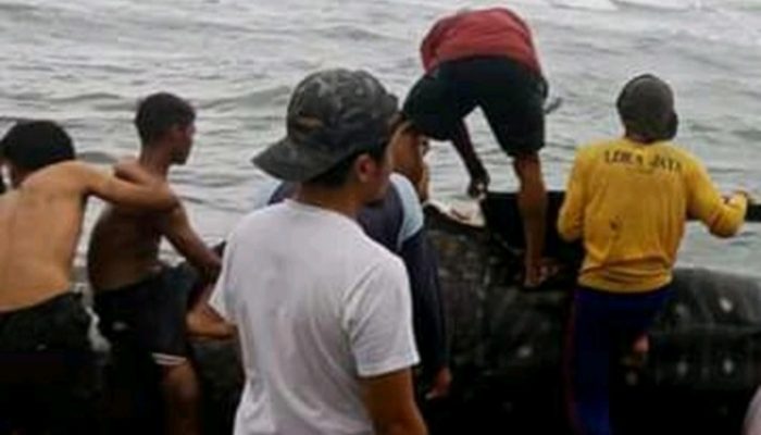 Seekor Hiu Mati Terdampar di Muara Ciwidig, Warga Memotong-motong Bangkainya