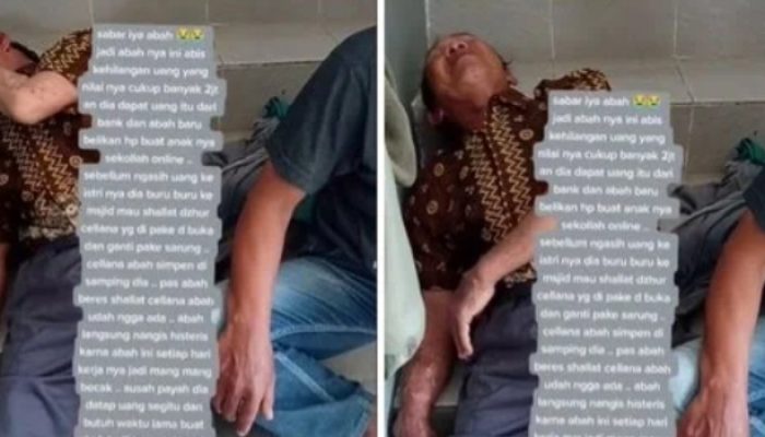 Tukang Becak di Garut Pinjam Uang Rp2 Juta untuk Belajar Daring Anaknya, Namun Hilang Saat Sholat