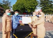 Bupati Rudy Imbau Istri Kepala SKPD di Pemkab Garut Mengikuti Apel Gabungan