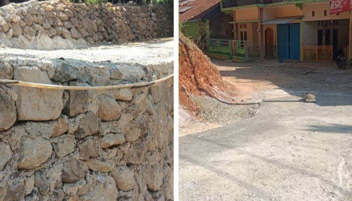 Dinilai Langgar Aturan, Pembangunan TPT dan Rehab Jalan Desa di Cisompet Dipersoalkan Warga