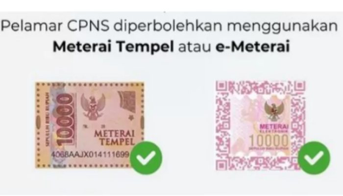 Akhirnya BKN Beri Kebijakan Pelamar Seleksi CPNS Tahun 2024 Pakai Meterai Tempel, Begini Penggunaannya