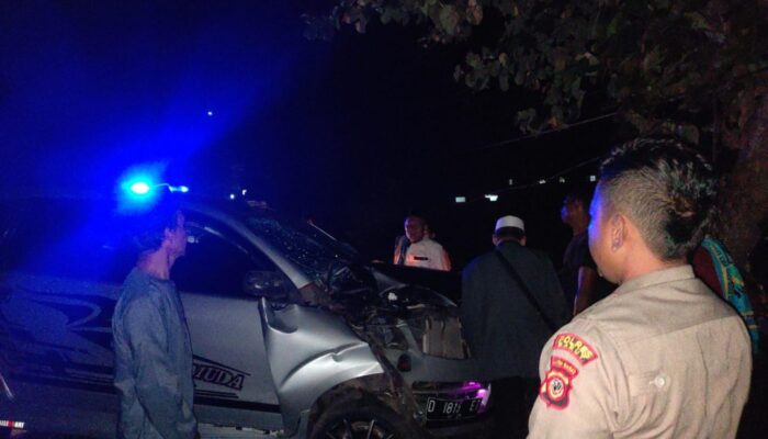 Daihatsu Xenia Tabrak Pohon di Jalan Raya Cikelet, Sopir dan 6 Penumpangnya Luka-luka