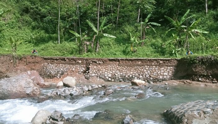 Irigasi di Caringin Dua Tahun Dibiarkan Rusak Tergerus Air Sungai Cipancong, Kadis PUPR Garut Tak Respon