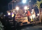 Hindari Kemacetan Kendaraan, Pengerjaan Hotmiks Jalan Provinsi di Cisewu Dilakukan Malam Hari