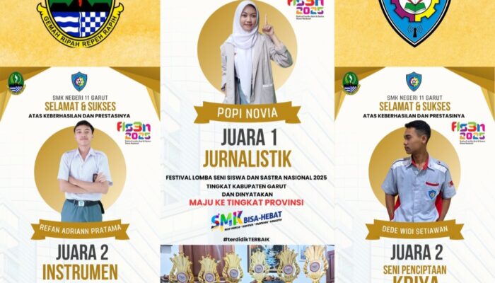 Membanggakan, SMK Negeri 11 Garut Borong Juara Seni dan Sastra pada FLS3N Kabupaten Garut 2025