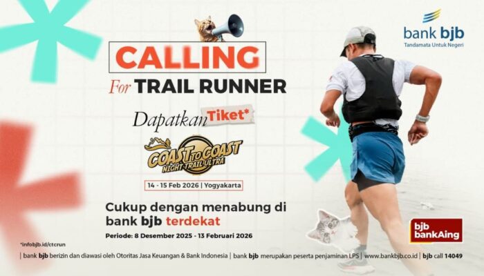 Lari di Bawah Cahaya Bulan Pantai Selatan, Bank BJB Tawarkan Promo Tiket “Coast to Coast Night Trail Ultra”