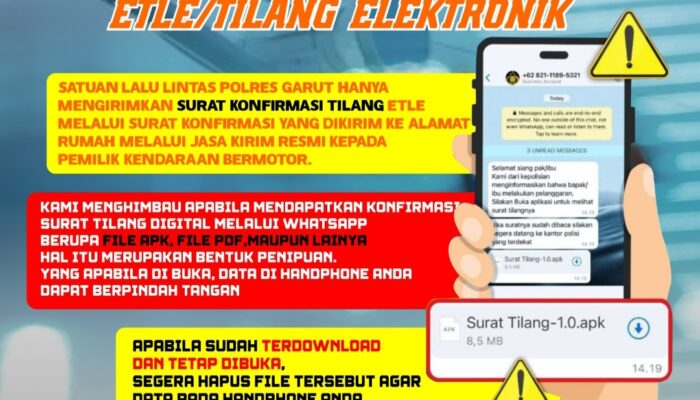 Waspada Tilang ETLE Palsu, Polres Garut Ingatkan Modus Penipuan Lewat File Berbahaya