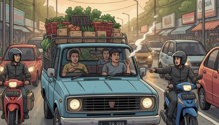 Viral Sopir Pikap Merokok Sambil Mengemudi di Garut, Polisi Bergerak Cepat Demi Keselamatan Jalan Raya