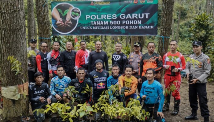 Polres Garut Tanam 500 Pohon Alpukat di Batu Lempar, Mitigasi Longsor dan Banjir Berbasis Wisata Alam