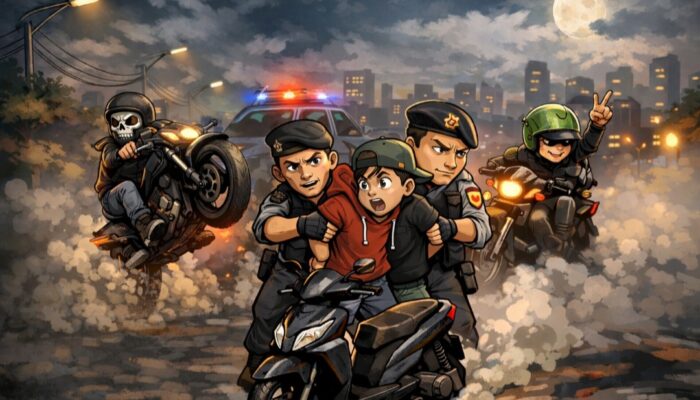 Resahkan Warga Jalan Anyar Garut, Aksi Pemuda Geber Sepeda Motor Dibubarkan Polisi