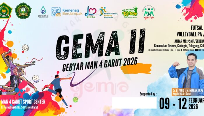 MAN 4 Garut Gelar Gema II 2026, Pelajar Garut–Cianjur Bertanding di Turnamen Futsal dan Voli