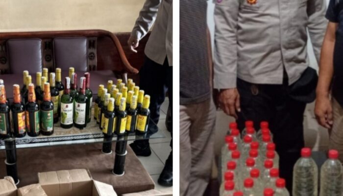 Awal Ramadhan, Polisi di Malangbong dan Pasirwangi Sita 64 Botol Miras dari Dua Rumah Warga