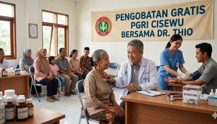 PGRI Cisewu dan dr. Thio Gelar Pengobatan Gratis, Warga Diimbau Manfaatkan Layanan