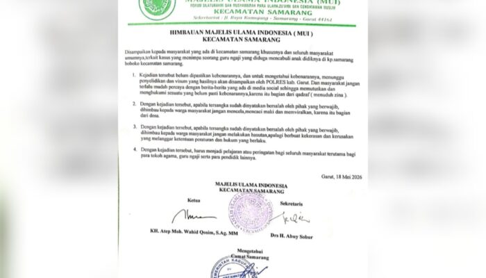 MUI Samarang Imbau Warga Tidak Terburu-buru Menghakimi Kasus Dugaan Pencabulan Guru Ngaji