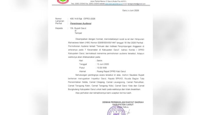 DPRD Garut Minta Bupati Hadirkan 7 Camat dalam Audiensi Dugaan Penyimpangan Anggaran