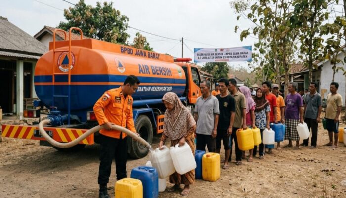 Kemarau di Jawa Barat, BPBD Salurkan 8,7 Juta Liter Air Bersih ke 23 Daerah