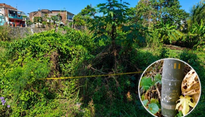 Geger Penemuan Mortir Artileri 105 MM di Tepi Sungai Cimanuk Garut