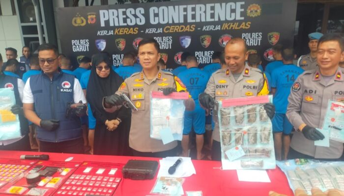 Polres Garut Bongkar Sindikat Narkoba Lintas Provinsi, 27 Tersangka Diringkus dengan Barang Bukti Rp1 Miliar